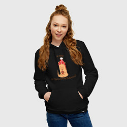 Толстовка-худи хлопковая женская Капибара: Я няша, а ты сомневался, цвет: черный — фото 2