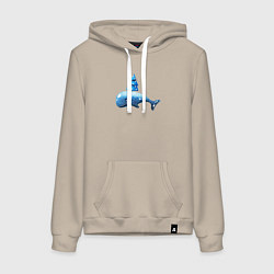 Женская толстовка-худи Кит и елка