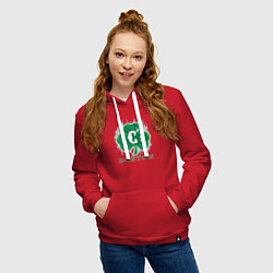 Толстовка-худи хлопковая женская Boston Celtics style, цвет: красный — фото 2
