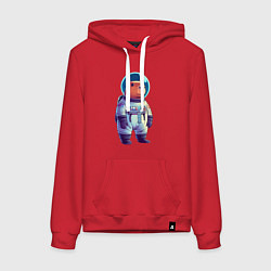 Женская толстовка-худи Капибара бравый космонавт