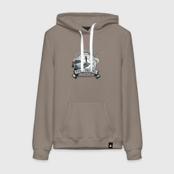 Толстовка-худи хлопковая женская Time travel, цвет: утренний латте