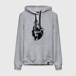 Женская толстовка-худи Воющий волк