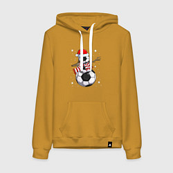 Женская толстовка-худи Soccer snowman