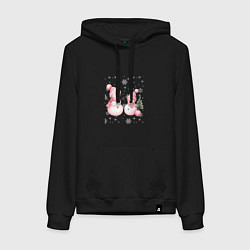 Женская толстовка-худи Два снеговика на снегу