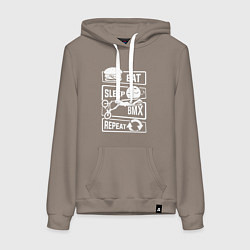 Женская толстовка-худи Еда сон bmx