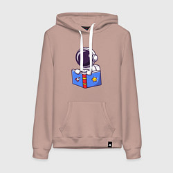 Женская толстовка-худи Космонавт с книгой