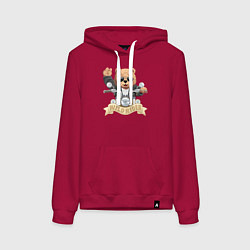 Женская толстовка-худи Плюшевый медвежонок байкер