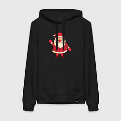 Женская толстовка-худи Радостный Дед мороз