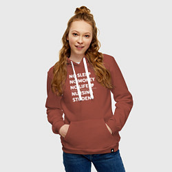 Толстовка-худи хлопковая женская Студенты-медики, цвет: кирпичный — фото 2