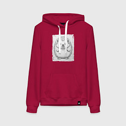 Женская толстовка-худи Пухлый ежик