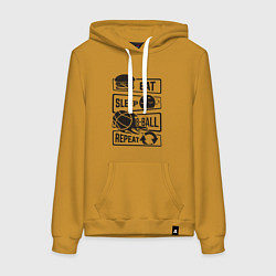 Женская толстовка-худи Есть спать баскетбол