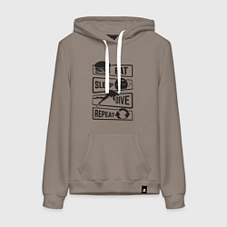 Женская толстовка-худи Есть спать нырять