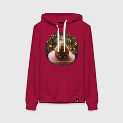 Женская толстовка-худи Мем капибара и надпись: порхай как бабочка