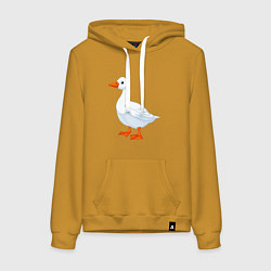 Женская толстовка-худи Гусь белый нарисованный