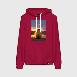 Женская толстовка-худи Капибара на берегу реки: страх это не повод не дел