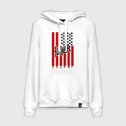 Толстовка-худи хлопковая женская Slayer Flag, цвет: белый