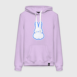 Толстовка-худи хлопковая женская White bunny, цвет: лаванда