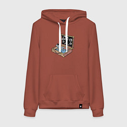 Женская толстовка-худи Космос в чемодане