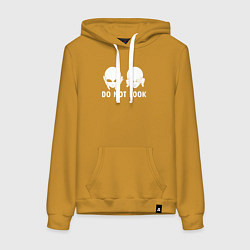Женская толстовка-худи Белый пришелец - do not look