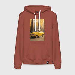 Женская толстовка-худи Желтый ретро автомобиль