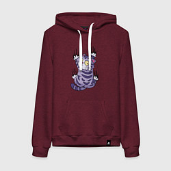 Женская толстовка-худи Скользящий серый кот