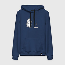 Женская толстовка-худи Мишка рыболов