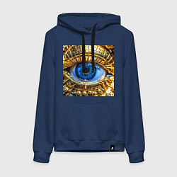 Женская толстовка-худи Глаз металлический голубой в стиле стимпанк