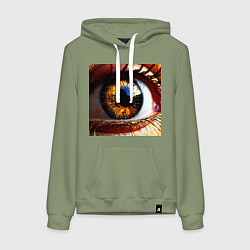 Женская толстовка-худи Золотой карий глаз в стиле стимпанк