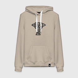 Женская толстовка-худи Скандинавский черный узор