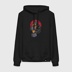 Женская толстовка-худи Доберман в качалке