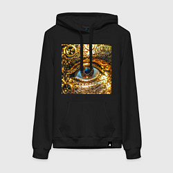 Женская толстовка-худи Золотой глаз металлический в стиле стимпанк