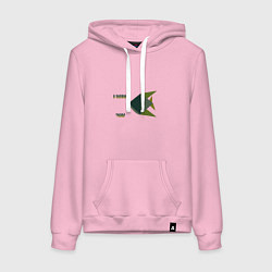 Толстовка-худи хлопковая женская Я папина радость, цвет: светло-розовый