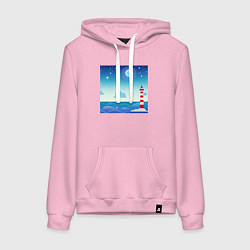 Женская толстовка-худи Маяк в голубом