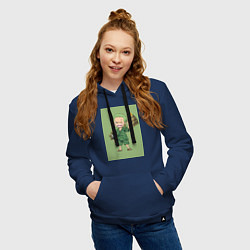 Толстовка-худи хлопковая женская Ван Пис Зоро Ророноа, цвет: тёмно-синий — фото 2