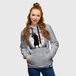 Толстовка-худи хлопковая женская Ван Пис Зоро Ророноа, цвет: меланж — фото 2