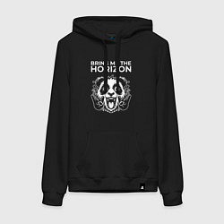 Толстовка-худи хлопковая женская Bring Me the Horizon rock panda, цвет: черный