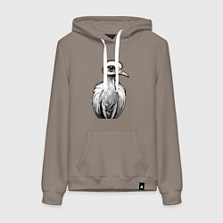 Женская толстовка-худи Страус рисованый