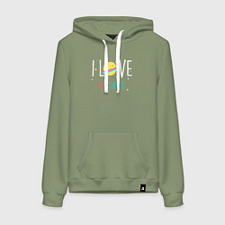 Женская толстовка-худи Люблю свой космос