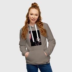 Толстовка-худи хлопковая женская Роджер Гол Д король пиратов, цвет: утренний латте — фото 2