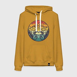 Женская толстовка-худи Ленивец турист путешествует с рюкзаком