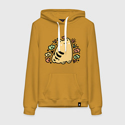 Женская толстовка-худи Рыжий полосатый дудл кот греется на солнце