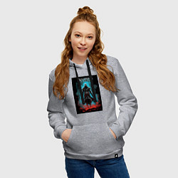 Толстовка-худи хлопковая женская Assassins creed тайное проклятье, цвет: меланж — фото 2