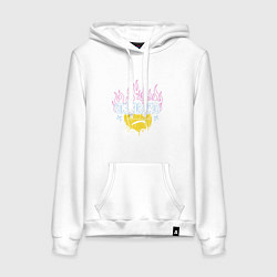 Толстовка-худи хлопковая женская Устал сожалеть, цвет: белый
