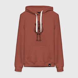 Женская толстовка-худи Новогодняя корова анфас