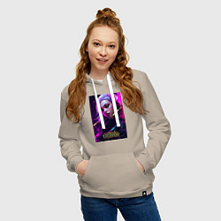 Толстовка-худи хлопковая женская League of Legends Kaisa Kda, цвет: миндальный — фото 2