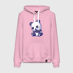 Толстовка-худи хлопковая женская Смеющаяся панда, цвет: светло-розовый
