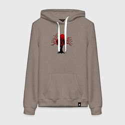 Женская толстовка-худи Запутавшееся в ветвях сердце