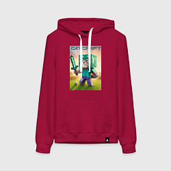 Женская толстовка-худи Котёнок Майнкрафт - коллаба нейросеть