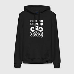 Толстовка-худи хлопковая женская Cloud9 - in logo, цвет: черный