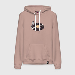 Женская толстовка-худи Космонавт музыкальная пластинка